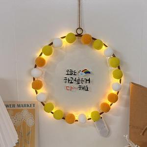 td 토단 취미키트 정서활동 폼폼이 LED 리스 만들기 - 1인세트 네온사인 포인트 소품 캘리그라피 스티커