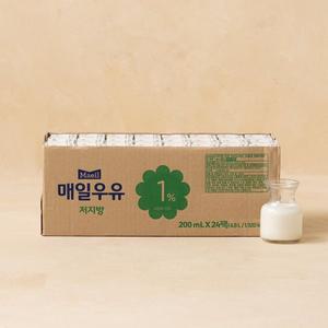 [매일유업]우유 저지방 1% 멸균(200mL X 24입)