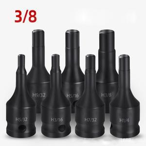 1PC 3/8 인치 육각 비트 소켓 렌치 어댑터 제국 크기 5/32 3/16 7/32 1/4 9/32 5/16 3/8 CR-MO 임팩트 스크