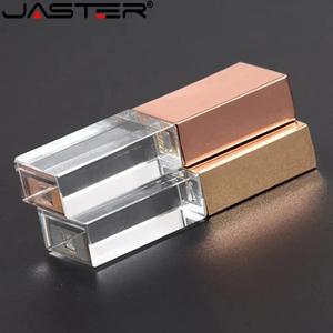 JASTERS 크리스탈 usb 스틱 3D 인쇄 사용자 정의 로고 4GB 플래시 펜 드라이브 투명 유리