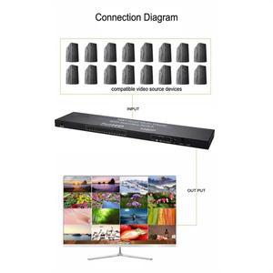 A05RP 1080P 16x1 호환 멀티 뷰어 8 화면 분할 원활한 스위치 스크린 분배기 EU 플러그