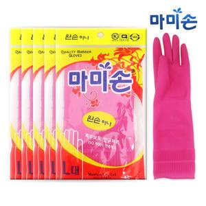 마미손 고무장갑 왼손하나(대형)5개/김장/라텍스/위생장갑