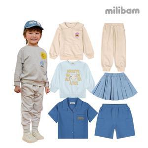[밀리밤] 봄여름상품 귀욤뽀짝 데일리룩! 트레이닝상하세트/반팔상하세트/맨투맨/반팔티/청바지/면바지/스