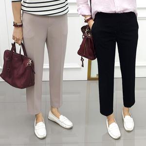여성 9부 배쏙 와이드 밴딩 배기 슬랙스 정장바지 2 Colors 빅사이즈