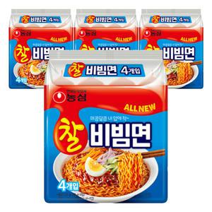 농심 찰비빔면, 130g, 16개