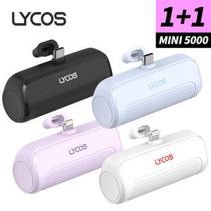 1+1 라이코스 일체형 무선 미니 보조배터리 5000mAh(삼성 C타입 아이폰 8핀)/도킹형 거치형 보조밧데리