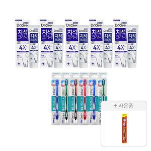 2080 닥터크리닉 치석 치약 140g, 5개 + 불소 칫솔, 6개 + 증정(토탈케어 칫솔, 일반모, 1개)