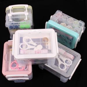 3단 실바늘세트 바느질세트 옷수선 반짇고리 반짓고리/실과바늘/반짓고리/컬러실/가위/케이스/가정용/세트