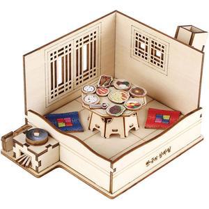 교육용 목재 입체퍼즐 영공방 한국의 상차림 장식용 만들기 3D 수업 인테리어 모형