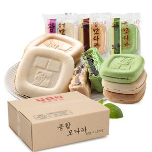 옛날과자 어르신 간식 찹쌀 쑥 밤 종합 모나카 18개입