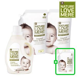 아기섬유유연제 용기형 1800ml 1개 + 리필형 1300ml 2팩 (GIFT) 850ml 리필 1팩더 총4팩(오리지널향)