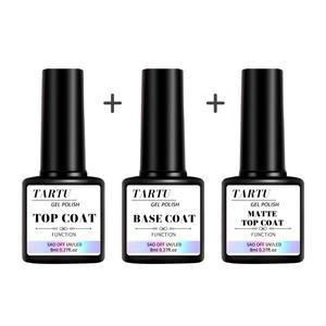기능성 젤 네일 아트 세트 베이스 코트 및 다이아몬드 탑 매트 디자인 도구용 흡수 8ml 1 개 2