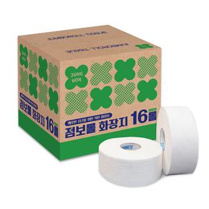 정원_점보롤 화장지 도톰한 무형광 3겹 꽃데코 엠보 140M (1박스16롤)