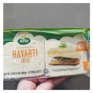 알라 Arla 하바티 슬라이스 치즈 HAVARTI CHEESE 32장 샌드위치 와인안주 m51315-1