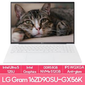 LG전자 그램16 16ZD90SU-GX56K 인텔 울트라5 램8G NVMe512G교체 사무용 노트북 추천 EU