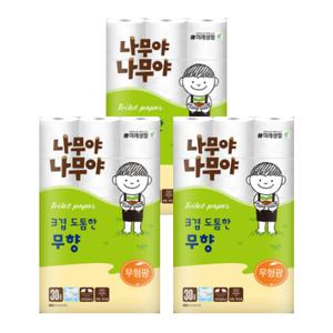 나무야나무야 3겹 도톰한 무향 30m 30롤 3개