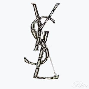 생로랑 470371 Y1500 8142 YSL 오피움 크로커다일 브로치