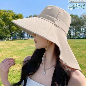 쇼핑학개론 썬캡 자외선차단 햇빛 챙넓은 여름 모자 버킷햇 플랩캡 농사 휴양지 여행 물놀이 캠핑