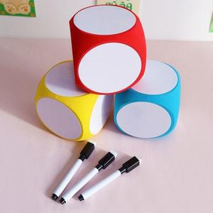 DIY 빈 주사위 쓰기/닦기 휴대용 청소 가능 게임 큐브 교실 교육용 건식 지우기 외부