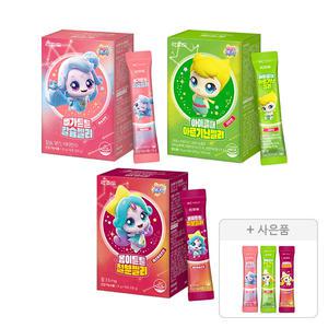 락피도 뼈가튼튼 칼슘젤리, 15포+아이클때아르기닌젤리, 15포+몸이튼튼철분젤리, 15포+ 증정(칼슘+아르기닌+철분, 각1포(총3포))
