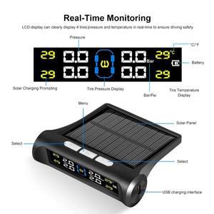 태양열시계 지능형 TPMS 태양 타이어 압력 모니터링 시스템 자동차 용 주차 센서 온도 공기압 게이지