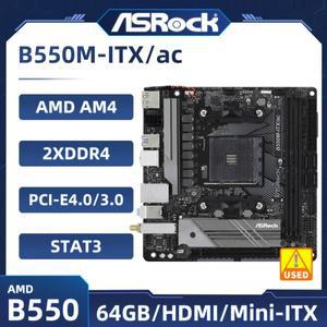 ASROCK B550M-ITX/ac 마더보드 AM4 지지대 yzen 9 5900X cpu M.2 DDR4 64GB