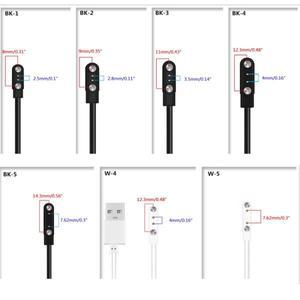 스마트 워치 액세서리용  강력 마그네틱 2 핀 충전기접촉 간격 충전 케이블2.5mm2.8mm3.5mm4.0mm7.62mm60cm