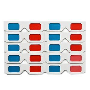 범용 3D 안경 리얼 시네마 영화 게임 TV 판지 종이 악세서리 레드 블루 10 개