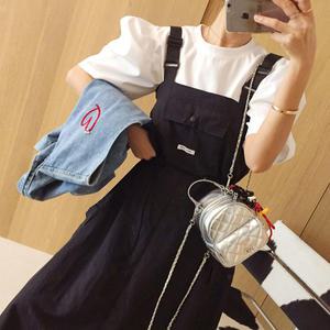 빌리 미니패치 허리스트링 카고포켓 바스락 A라인 멜빵 여름 롱원피스 (2color)