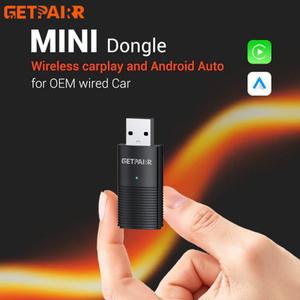 GetPairr A1 2 in 1 미니 어댑터 무선 Carplay 안드로이드 오토 동글 빠른 연결 플러그 앤 플레이 메르세데