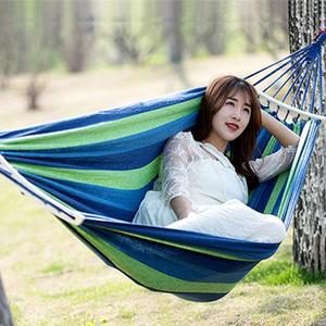 캐빈 캠핑 해먹(200x150cm) (믹스 블루)그물침대 편한 210X80CM 여름 간이 캠핑용 그네 야외 실외 실내