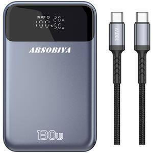 ARSOBIYA 130W 초고속 충전 보조배터리 20000mAh PD PPS 노트북 충전 배터리 + 100W 케이블