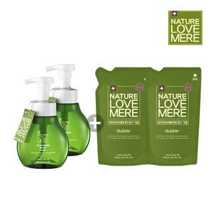 네이쳐러브메레 핸드워시 거품 용기 280ml 2개+거품 리필 250ml 2개