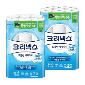 크리넥스 도톰한 에어터치 3겹 27m (24+6)롤 2팩