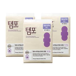 템포 내추럴 순면 패드 중형 생리대 16P, 3개