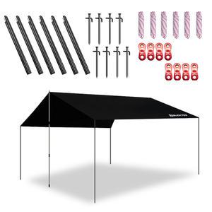 BUCK703  블랙코팅 암막타프 풀세트 특대 타프 렉타 폴대 텐트 그늘막 캠핑매트
