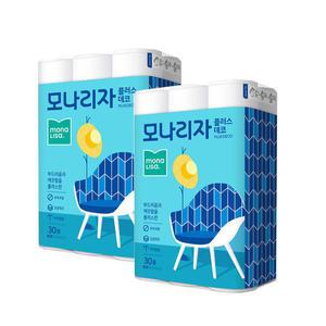 모나리자 플러스데코 화장지 3겹 27m 30롤 2개