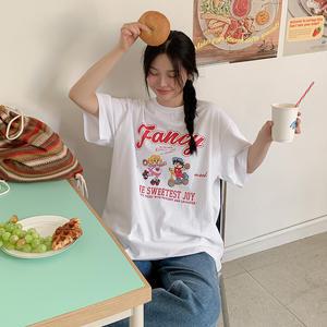 [제작] 스위티 루즈핏 나염 반팔 티셔츠 75246 빅사이즈 여성의류