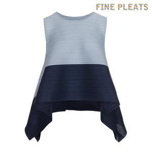 [피네플리츠][FINE PLEATS] 피네 플리츠 배색 민소매 날개 탑 네이비