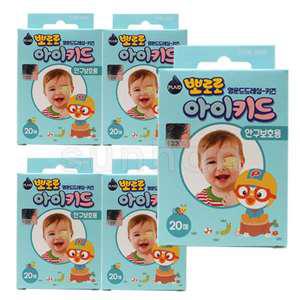 뽀로로 아이키드 아이패치 20매입X5개/영운드드레싱/안구보호용/어린이 유아 키즈 눈 사시 교정 안대