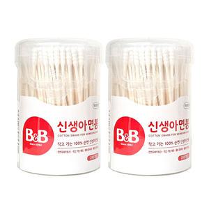 비앤비 신생아 순면 면봉 210p x 2개 / 종이면봉 신생아면봉 영유아 위생용품