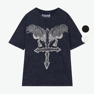 [롯데백화점]버커루 남성 30수 스컬 라운드넥 반팔 티셔츠 B232TS395P