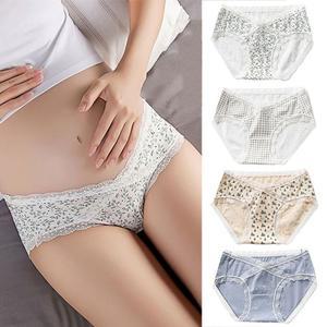 [모두모아]꽃무늬 V레이스 임부팬티 4종 1세트(M-2XL) 204897 임산부팬티 임부용팬티 임산부팬티순면 임산