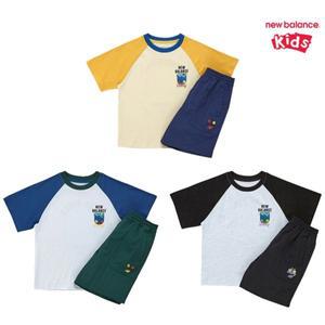 [롯데백화점]뉴발란스 KIDS RIDER_일러스트 포인트 반팔 셋업 (NK9YF2604U)