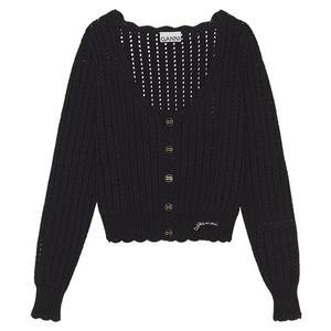 [가니]레이스 로우 O-NECK 가디건 K1882 099 BLACK [GNC092]