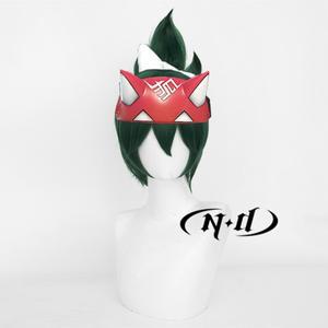 ND 키리코 코스프레 가발 오버워치 다크 그린 헤어 게임 코믹 콘 파티 내열성 합성