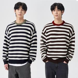 [에잇세컨즈] 링거 배색 스트라이프 니트 풀오버 (2종)