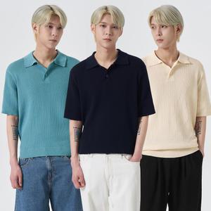[에잇세컨즈] 골지 카라 반소매 니트 (3종)