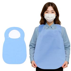 100매_고급형 일회용 앞치마 화이트 부직포 칼라 위생 앞치마 업소용 식당 손님용 방수 1회용 블루