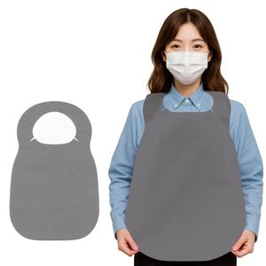 100매_고급형 일회용 앞치마 화이트 부직포 칼라 위생 앞치마 업소용 식당 손님용 방수 1회용 그레이 회색